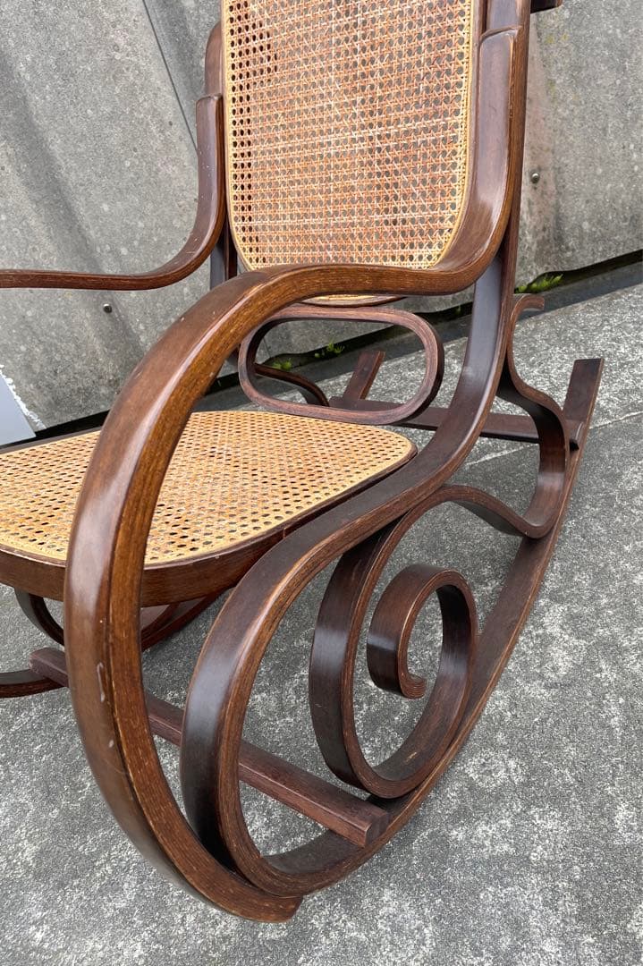 ビンテージ/ラタン/籐家具/曲木/ロッキングチェア/アームチェア/チェア/椅子