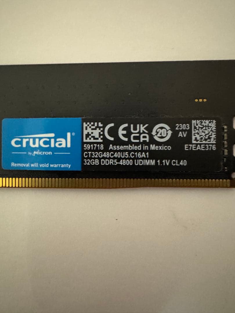 Crucial DDR5-4800 CT32G48C40U5 32GBジャンク