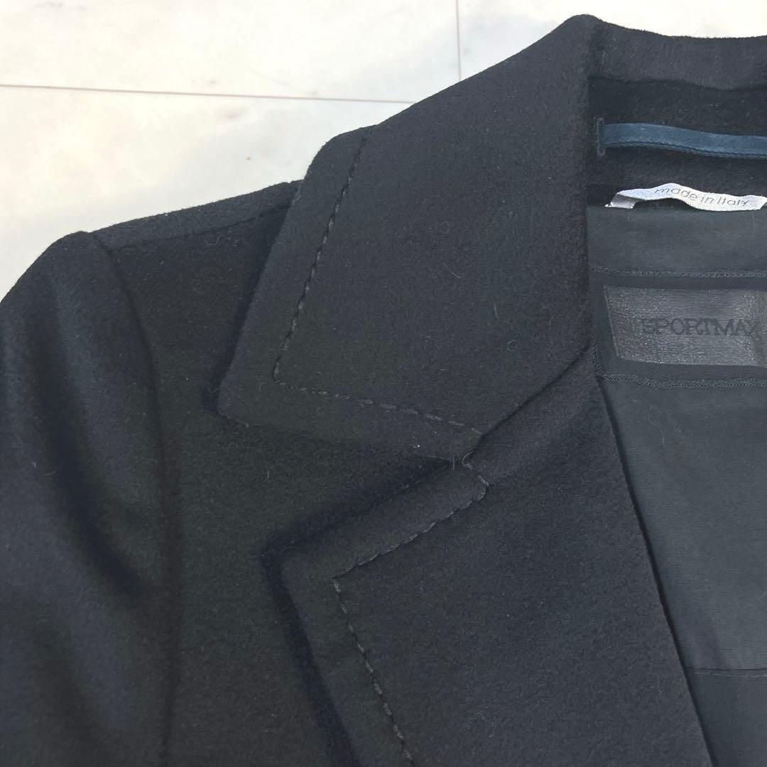 美品♪マックスマーラSPORTMAX イタリア製 ウール ロングコート ブラック