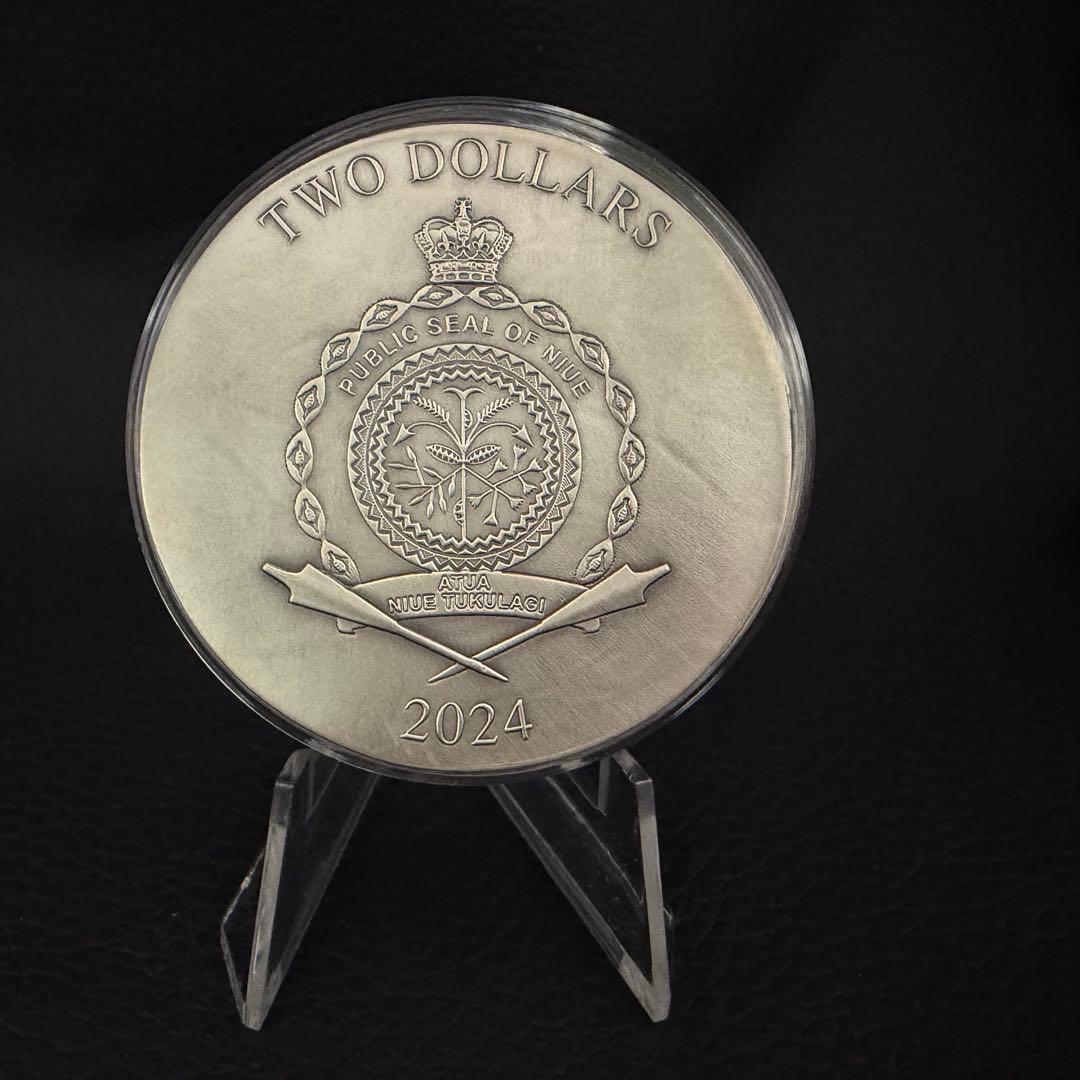 銀貨 ダークビューティーズ ファウナ カラー 超古風仕上げ 大型レリーフ 純銀