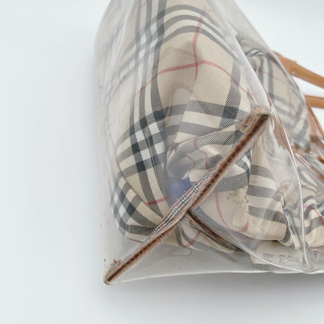 希少 BURBERRYブルーレーベル クリアトートバッグ ノバチェック ベージュ