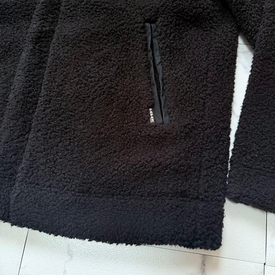 PAPAS PLUS パパスプラス フーディー ボアジャケット ブラック S