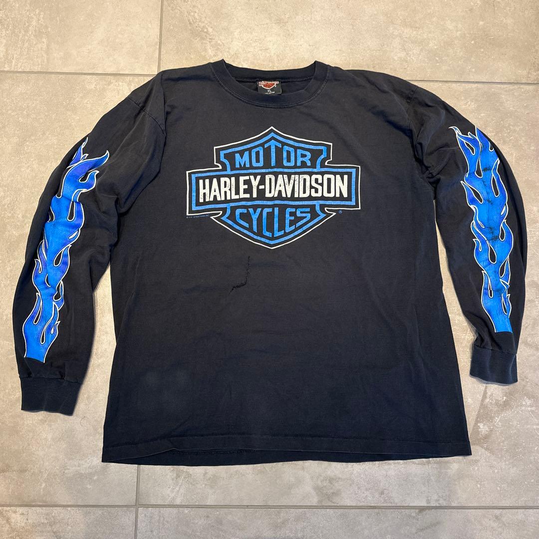 XL Harley Davidson Blue Flame ブルーフレイムロンT