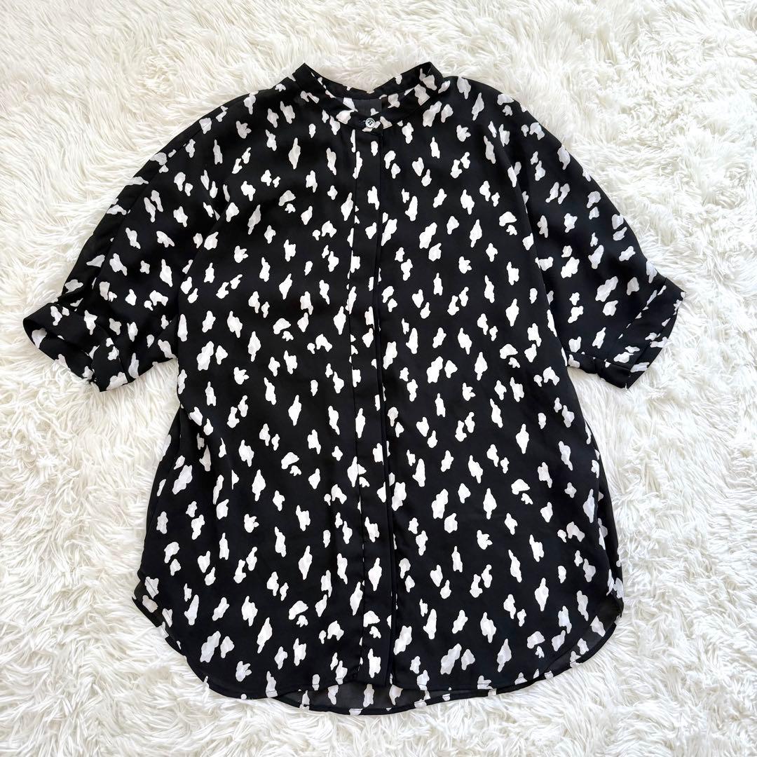 iCB Back Satin Amunzen バンドカラーブラウス UVケア