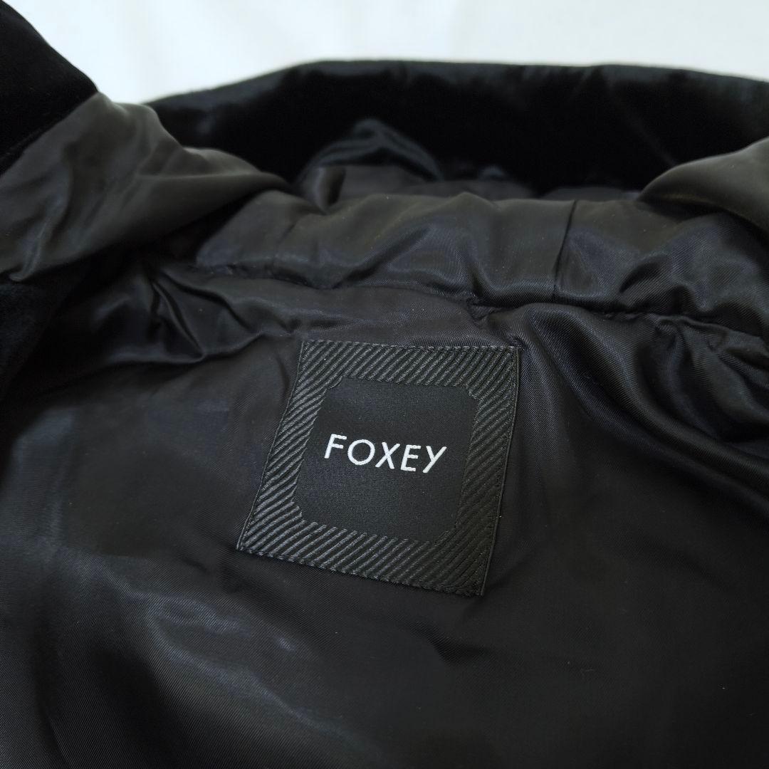 近年・美品✨フォクシー 大きいサイズ ベルフレアパフジャケット ベロアコート 黒