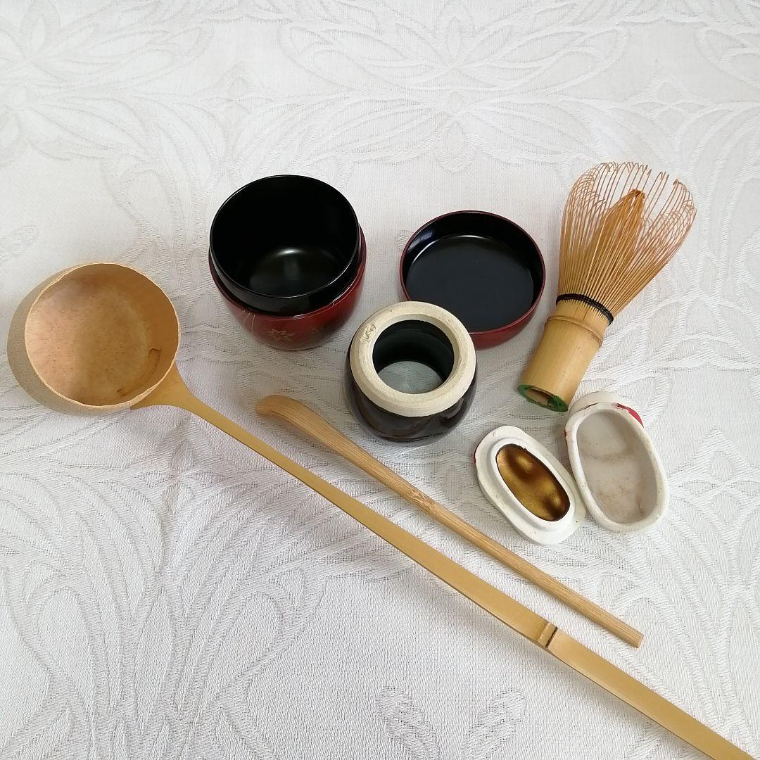 未使用 短冊 茶道具セット 抹茶茶碗 棗 建水 水差し他 抹茶碗