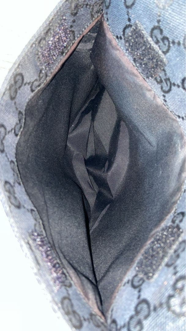 GUCCI トートバッグ　GG柄　キャンバス　レザー　黒　肩掛け　ワンショルダー