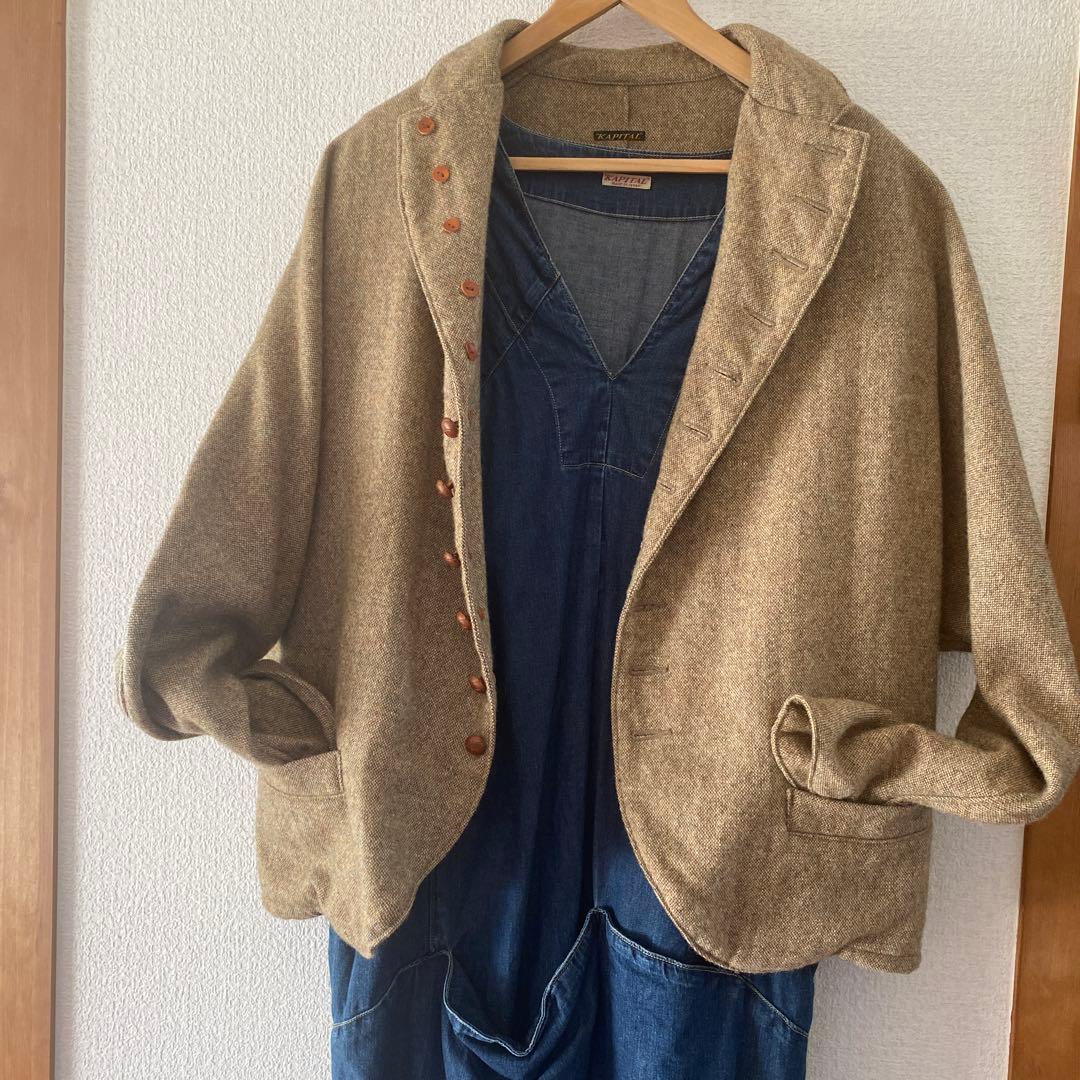 キャピタル　KAPITAL ジャケット　ウール混　ドルマンスリーブ　変形