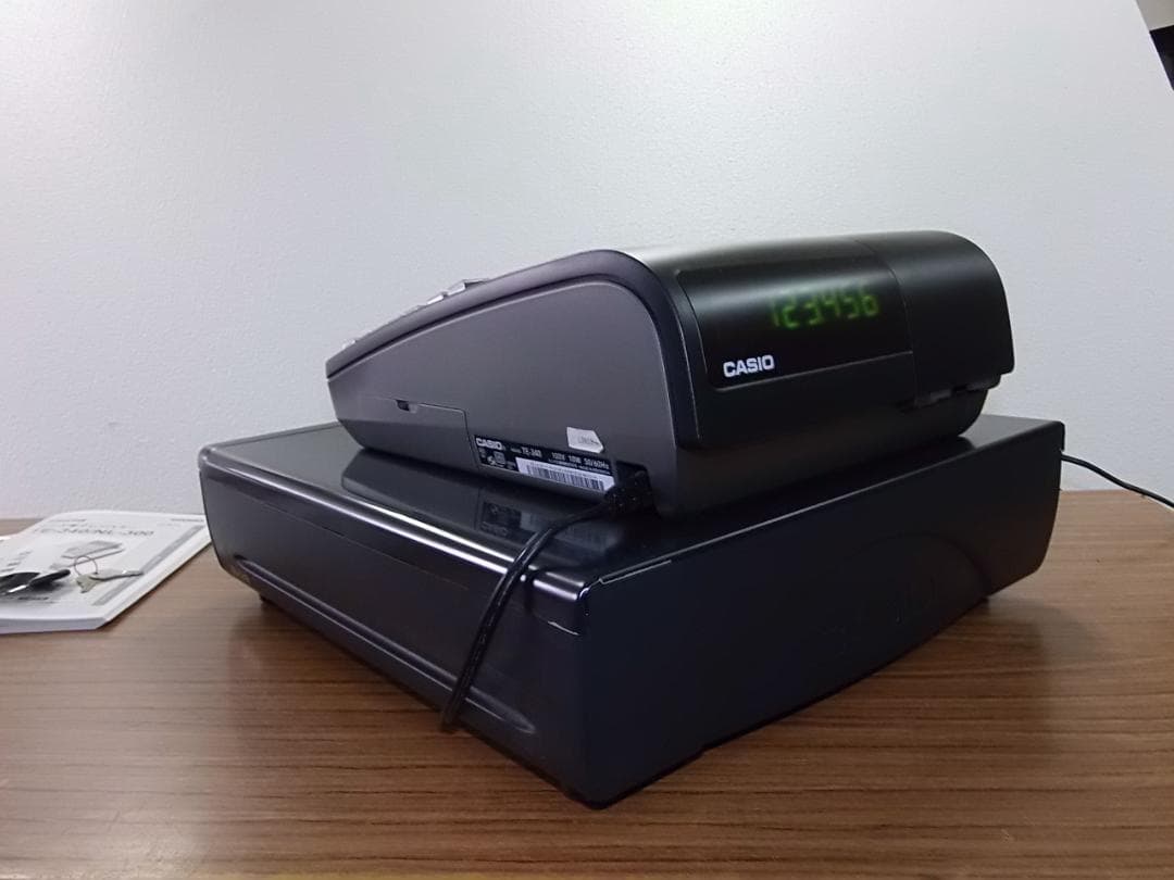 人気の黒1/29設定無料カシオTE-340かなめくり機能インボイスレジスター
