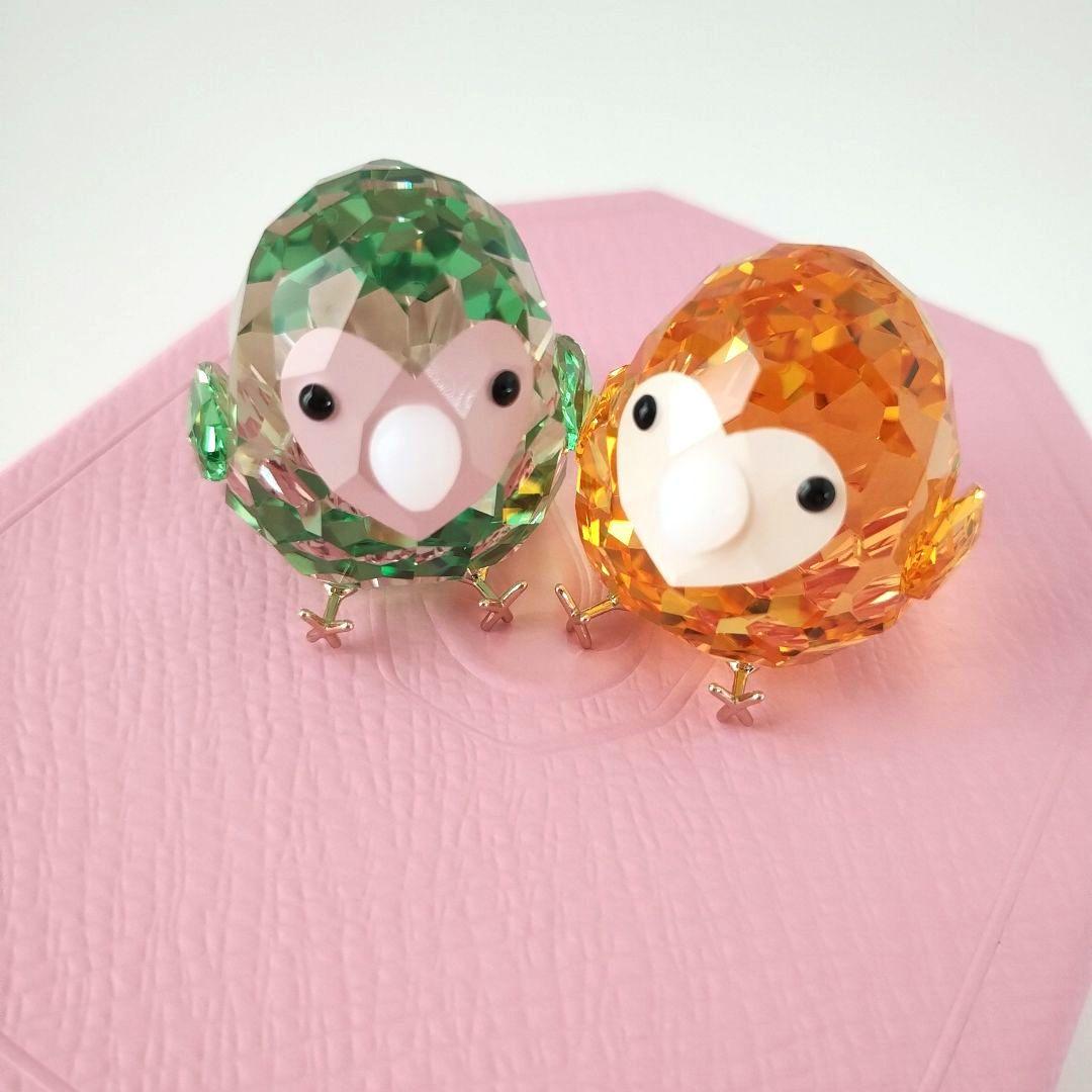 【新品未使用】 スワロフスキー 鳥 インコ ラブバード 希少♥