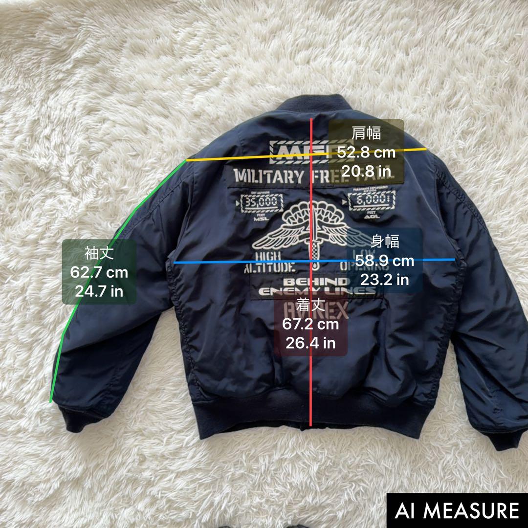 2XLサイズ AVIREX 中綿入り MA-1 フライトジャケット ワッペン