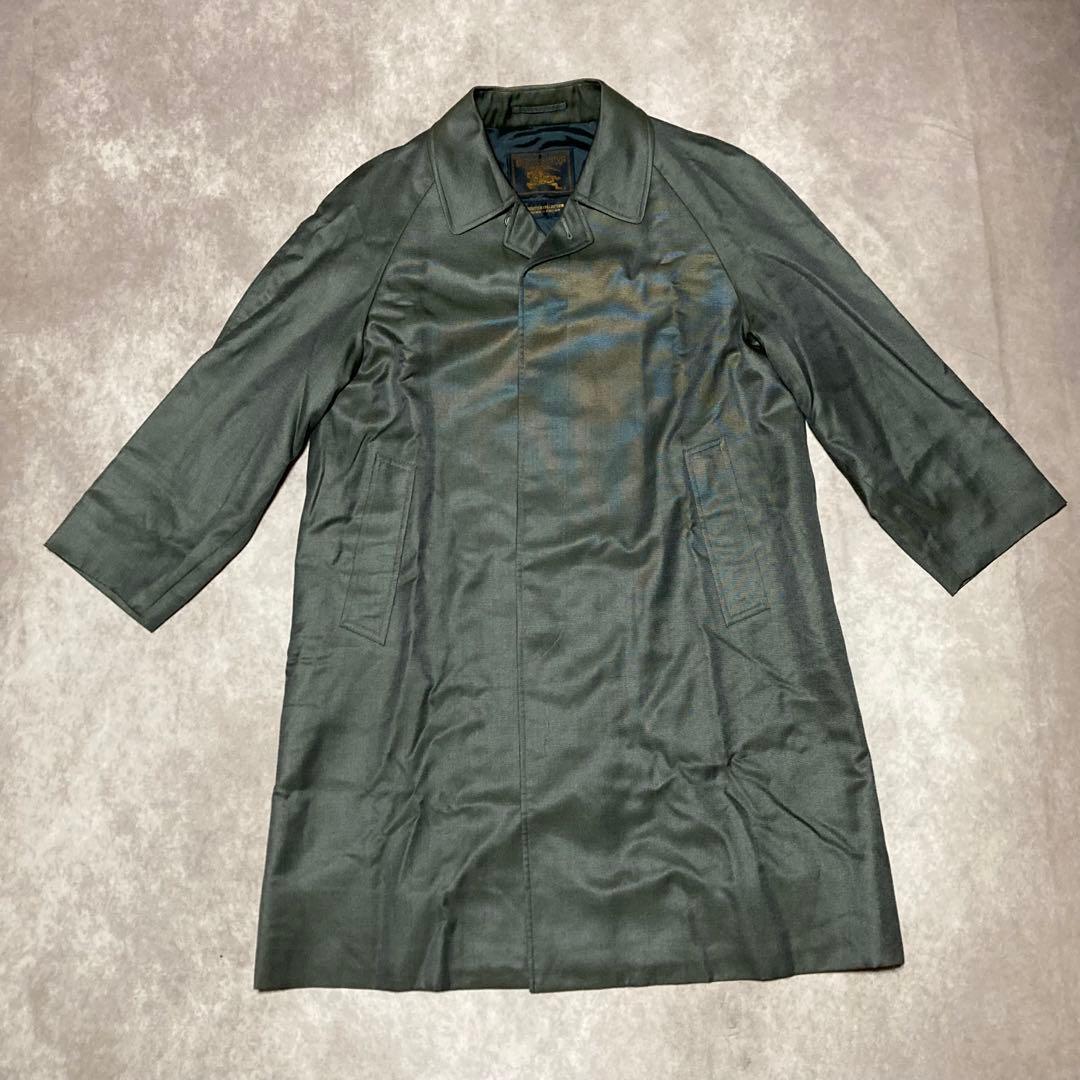 希少　バーバリーズ　ステンカラーコート　プレステージコレクション　シルク100%