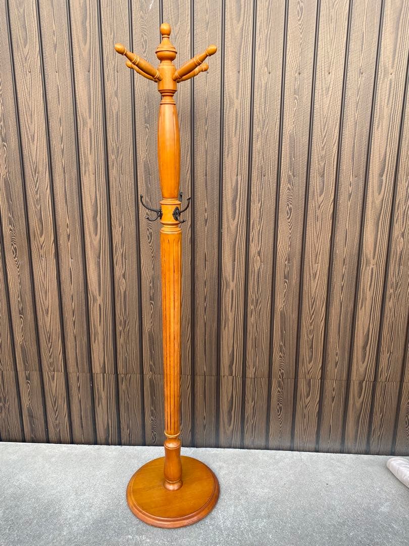 木製コートラック　ポールハンガー