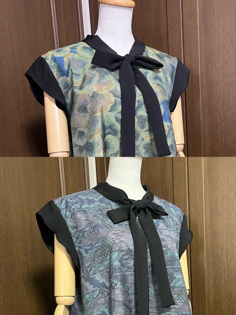 みふた様、専用【738】リボンブラウスグリーン系【739】リボンブラウス青、紫系