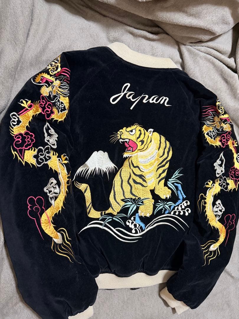 ２面用 BARCEDOS 虎龍 日本限定スカジャン vintage 別珍 サテン