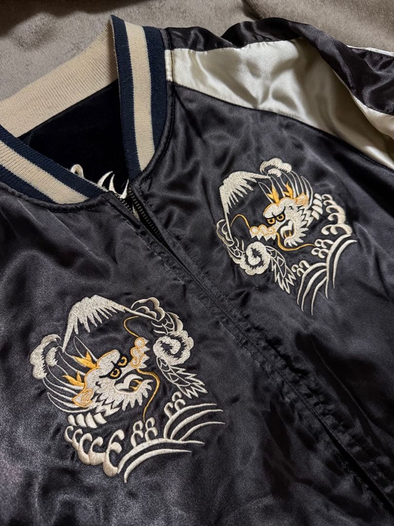 ２面用 BARCEDOS 虎龍 日本限定スカジャン vintage 別珍 サテン