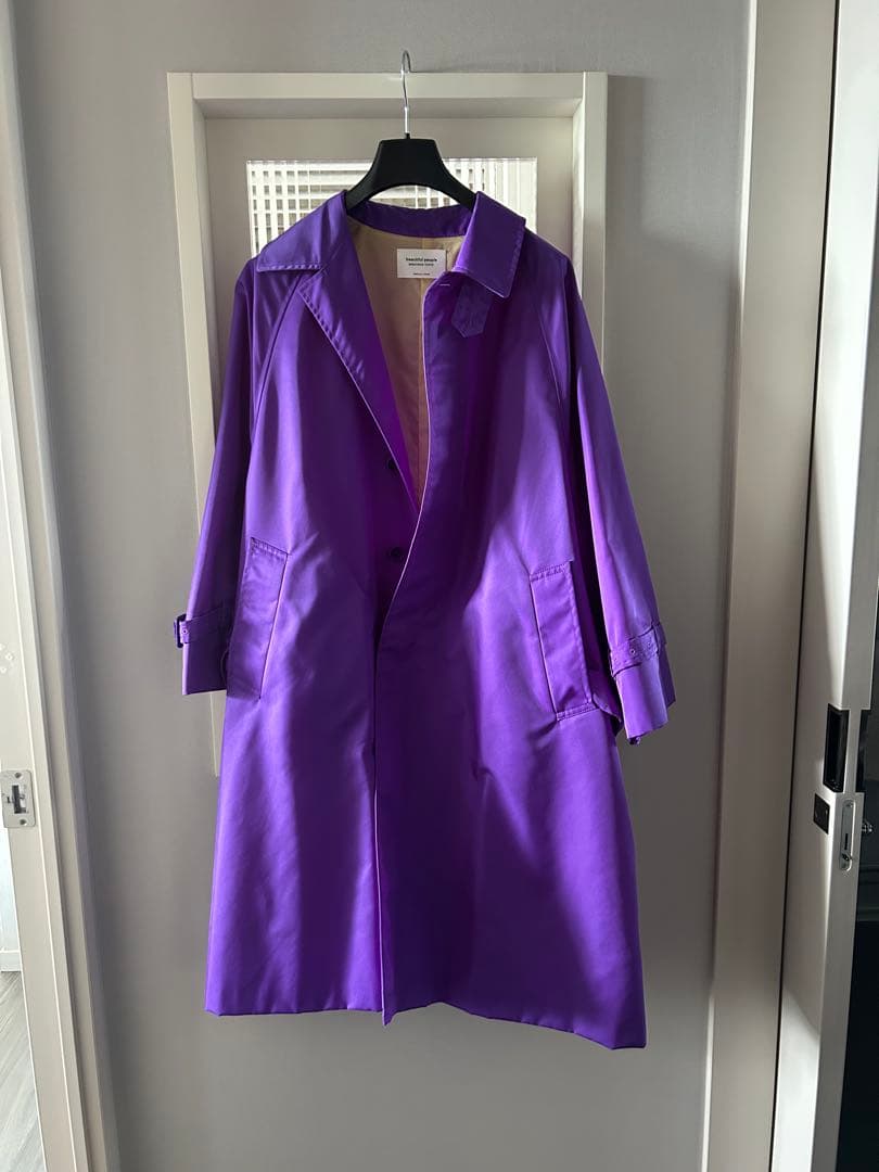 beautiful people ナイロンツイル ステンカラーコート 34美品