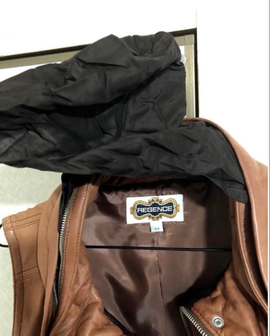 【高級 10万円】レザージャケット　レザーベスト 本革　ベスト ラム ブラウン