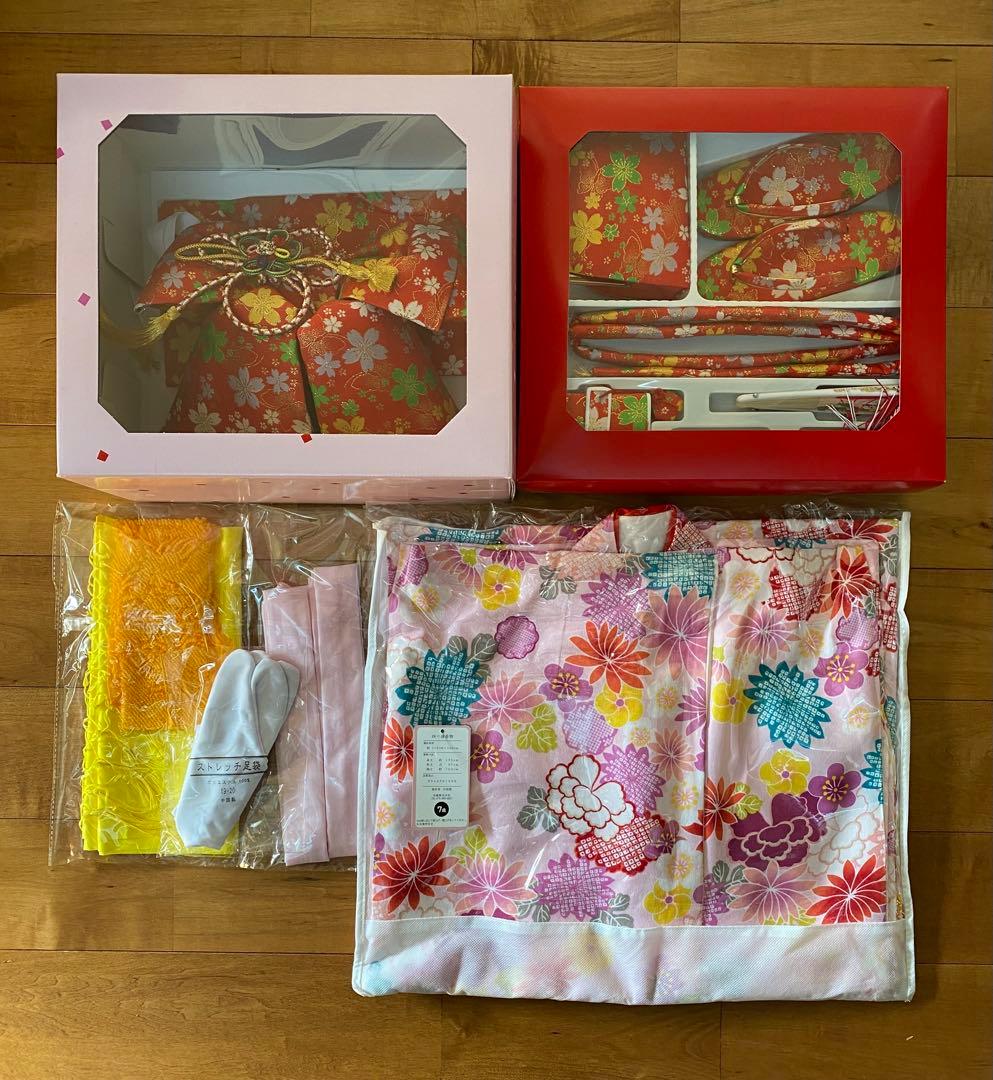 七五三　着物　7歳　女の子　四つ身着物　フルセット