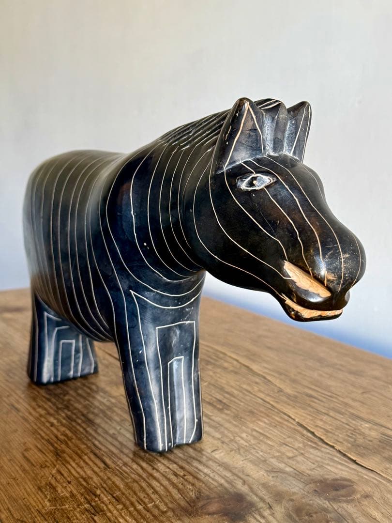 ソープストーン ゼブラ オブジェ 置物