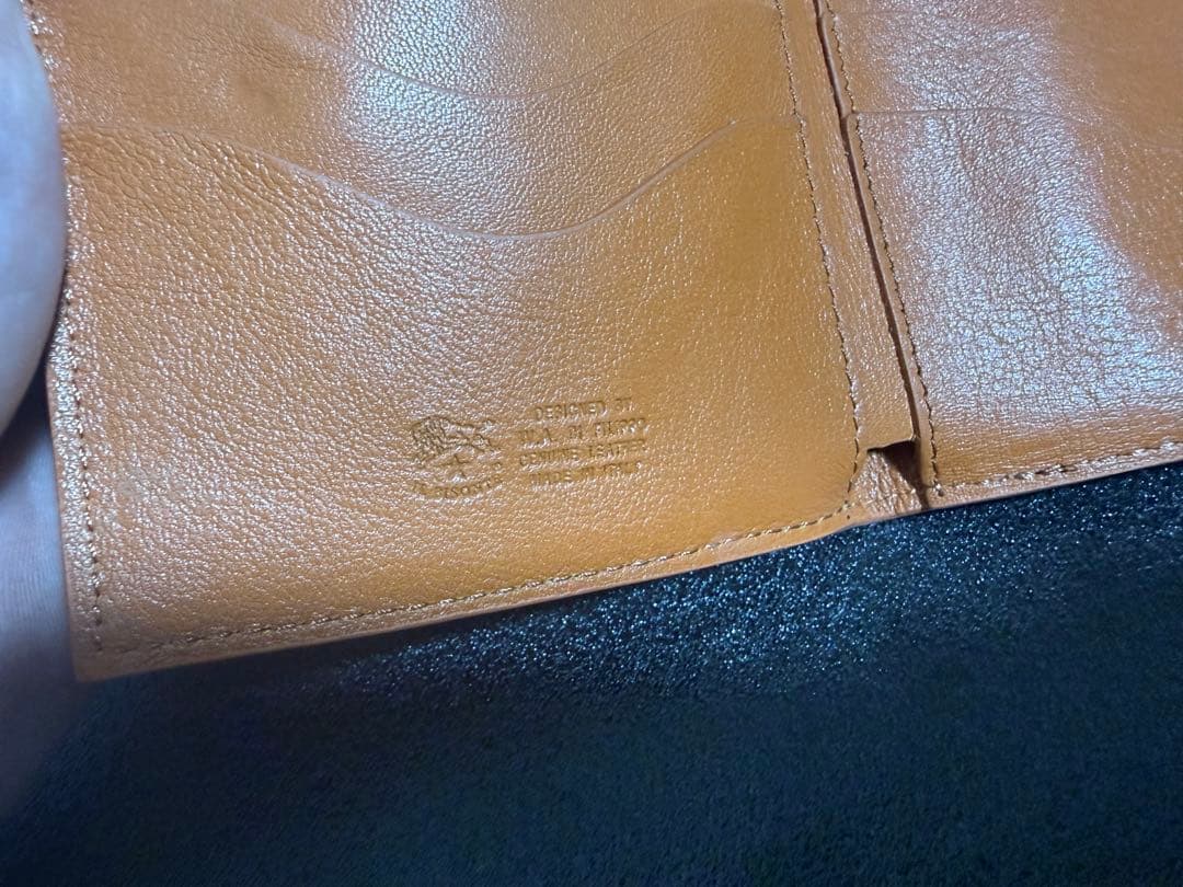 【未使用】イルビゾンテ がま口 二つ折り財布 キャラメル（ヤキヌメ）タグ・袋付