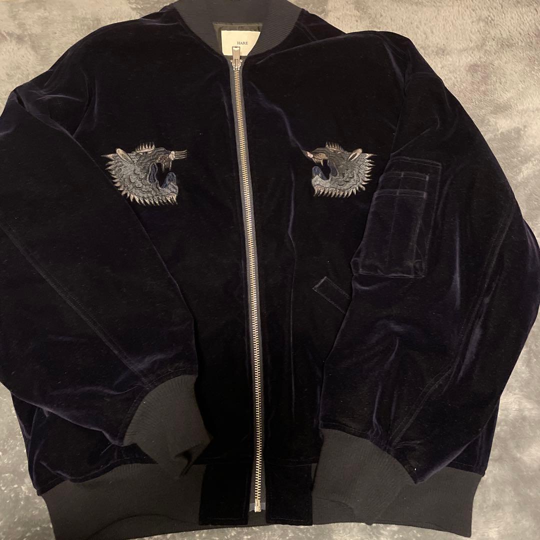 HARE×hxcyyd ネイビー スーベニアブルゾン　スカジャン