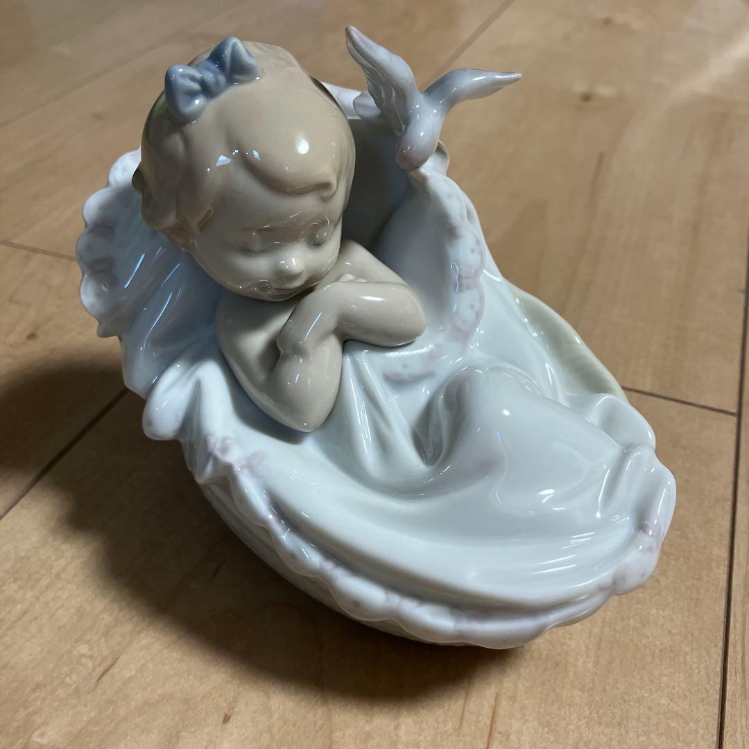 陶器製 子供と鳥の置物 LLADRO
