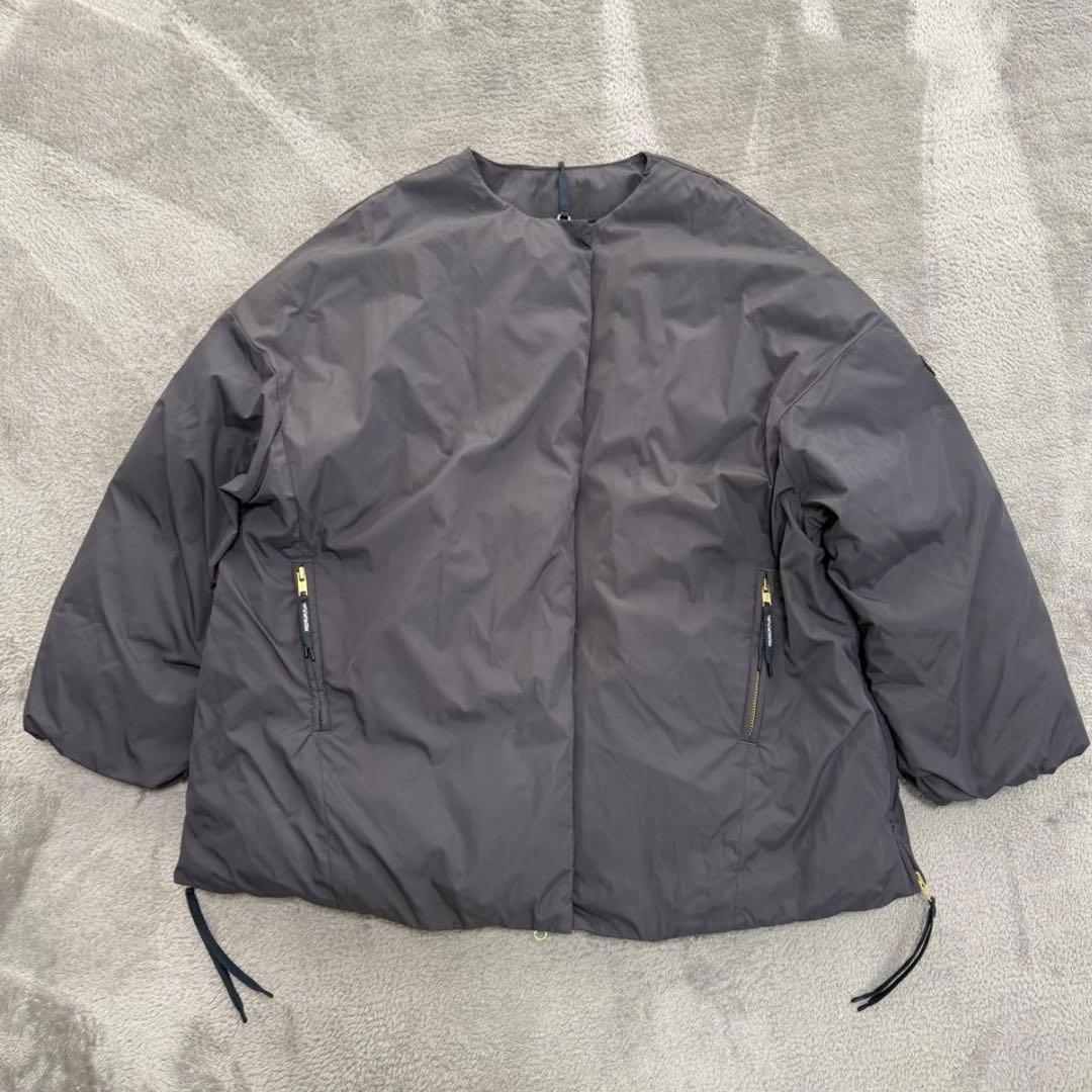 グレー ダウンジャケット ジッパー付き