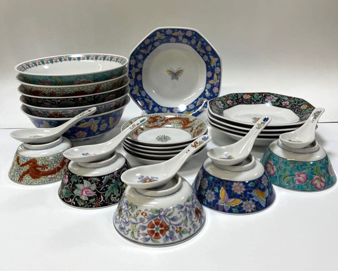 大昭和龍峰製　中華皿　セット　昭和レトロ　ビンテージ　5種類×5個＝25点セット