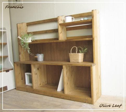 サイズオーダー可！●超ワイドラックW114●ナチュラルブラウン無垢材●受注製作