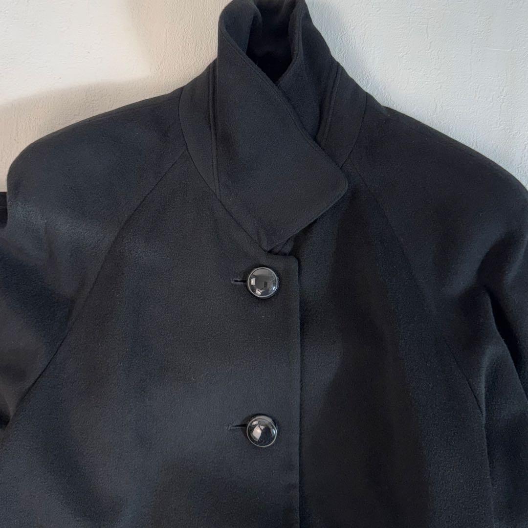 美品　カシミア100% ミドルコート　着丈95cm Lサイズ　黒