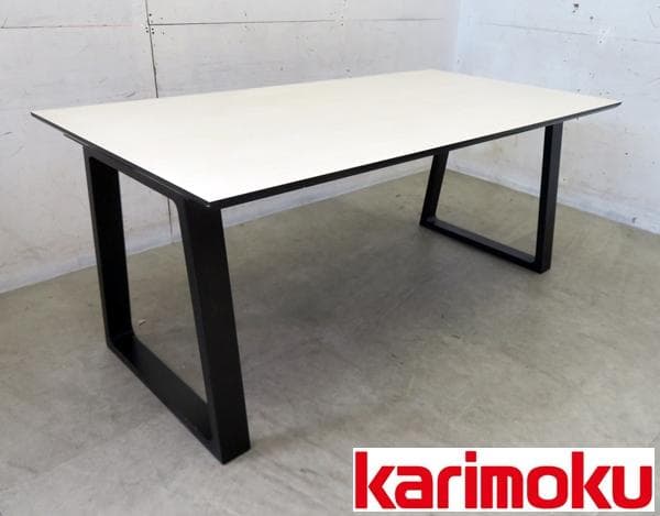 美品■カリモク■DA5580■メラミン天板■ダイニングテーブル■幅165㎝■