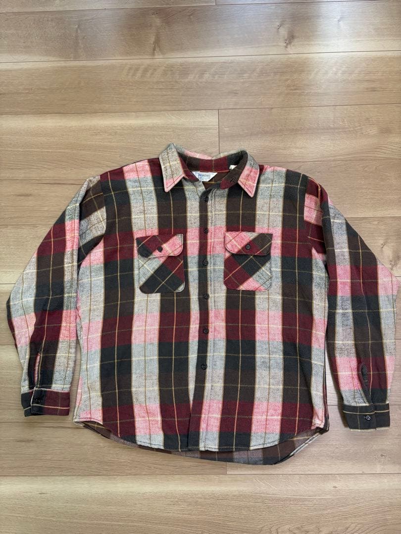 70s FIVE BROTHER ネルシャツ USA製 XL レアカラー