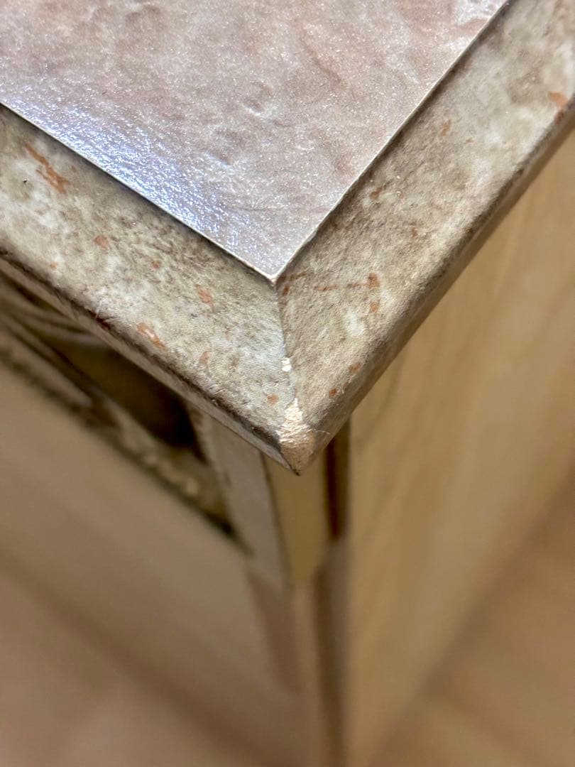 アンティークホワイト チェスト　3段ダブル　６段　木製　ⅲ