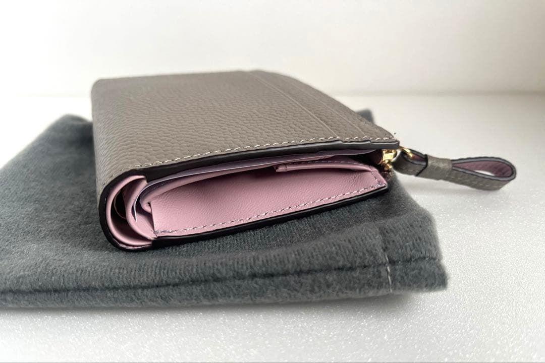 【PELLE BORSA】Lファスナーミニ財布Fine Goods トープ