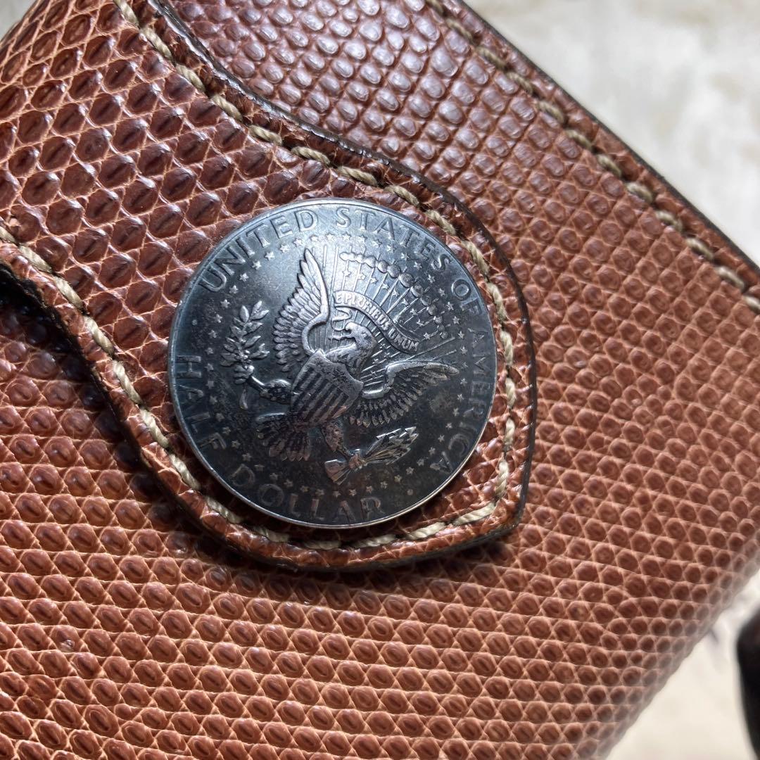 【良品】 FUNNY 折り財布 リザード コンチョ