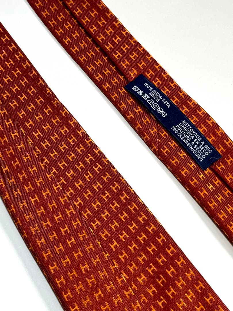 ✨未使用✨HERMES エルメス　ネクタイ　H柄　高級シルク　ファソネH