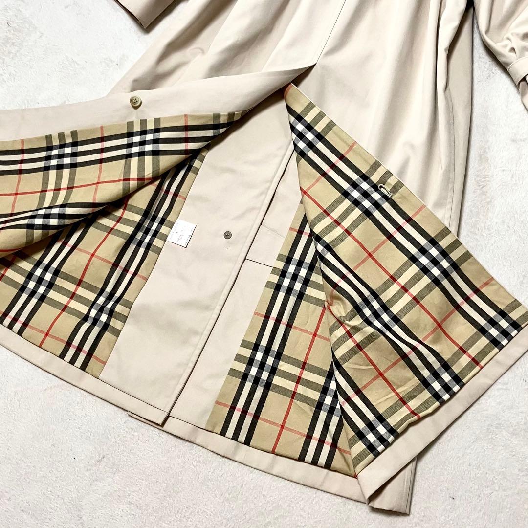 [美品] バーバリー　トレンチコート　ロング110 裏ノバチェック総柄　ベージュ