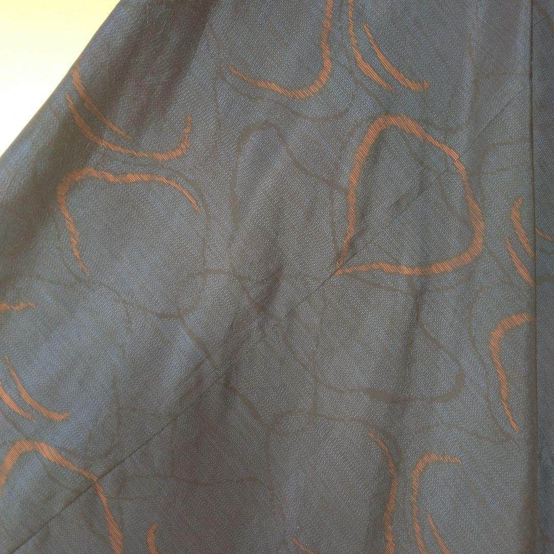 大島紬反物生地からバイアス仕立てロングワンピースM寸