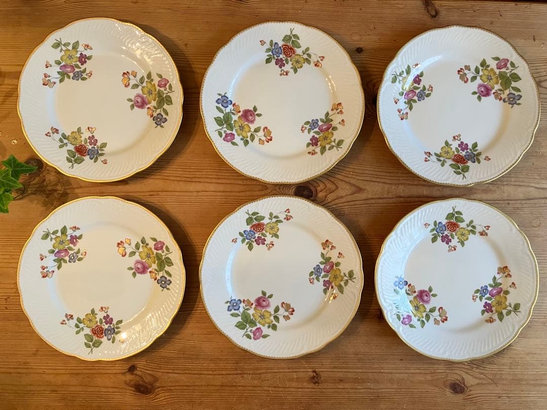 ジノリ　オータムフラワー　21デザートプレート×6