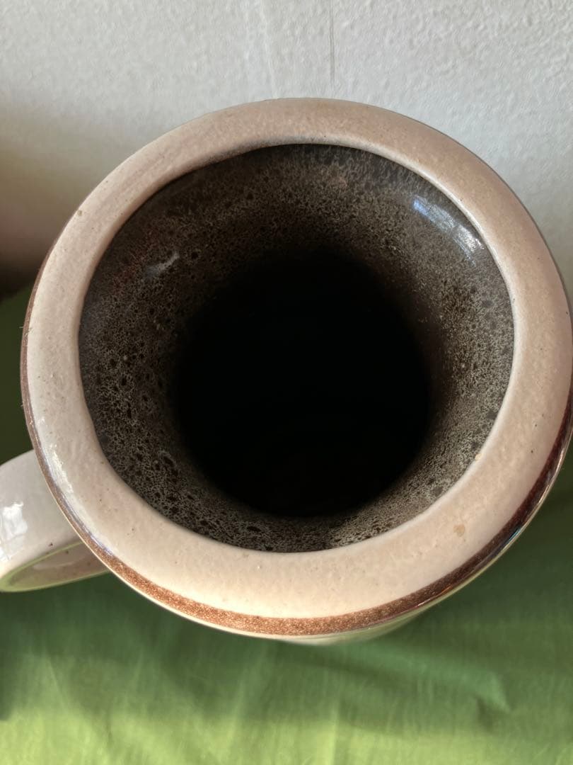 【海外雑貨】最終値下げ❗️西ドイツ製★ヴィンテージ花柄陶器製ピッチャー型花瓶