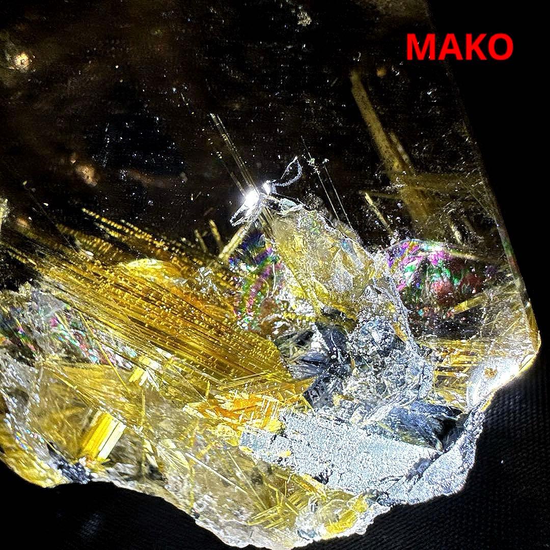 M1601☆ルチルクォーツ原石409g☆太陽放射タイチンルチル☆天然石　原石