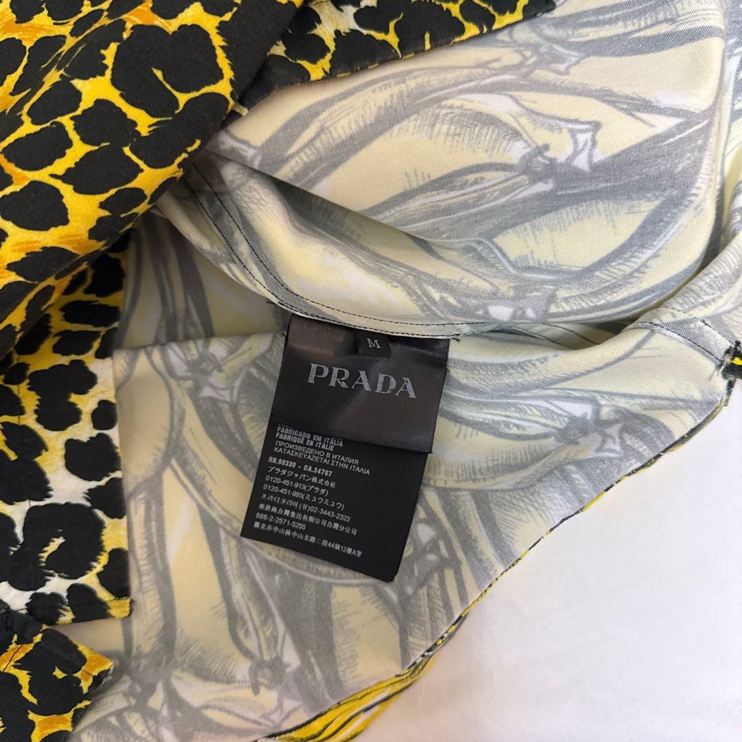 PRADA レオパード バナナ柄 半袖シャツ M