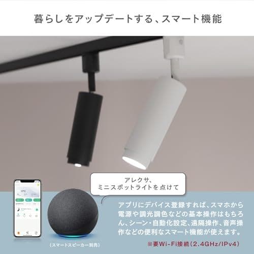 エジソンスマート Alexa対応のミニスポットライト (ダクトレール用/ブラッA