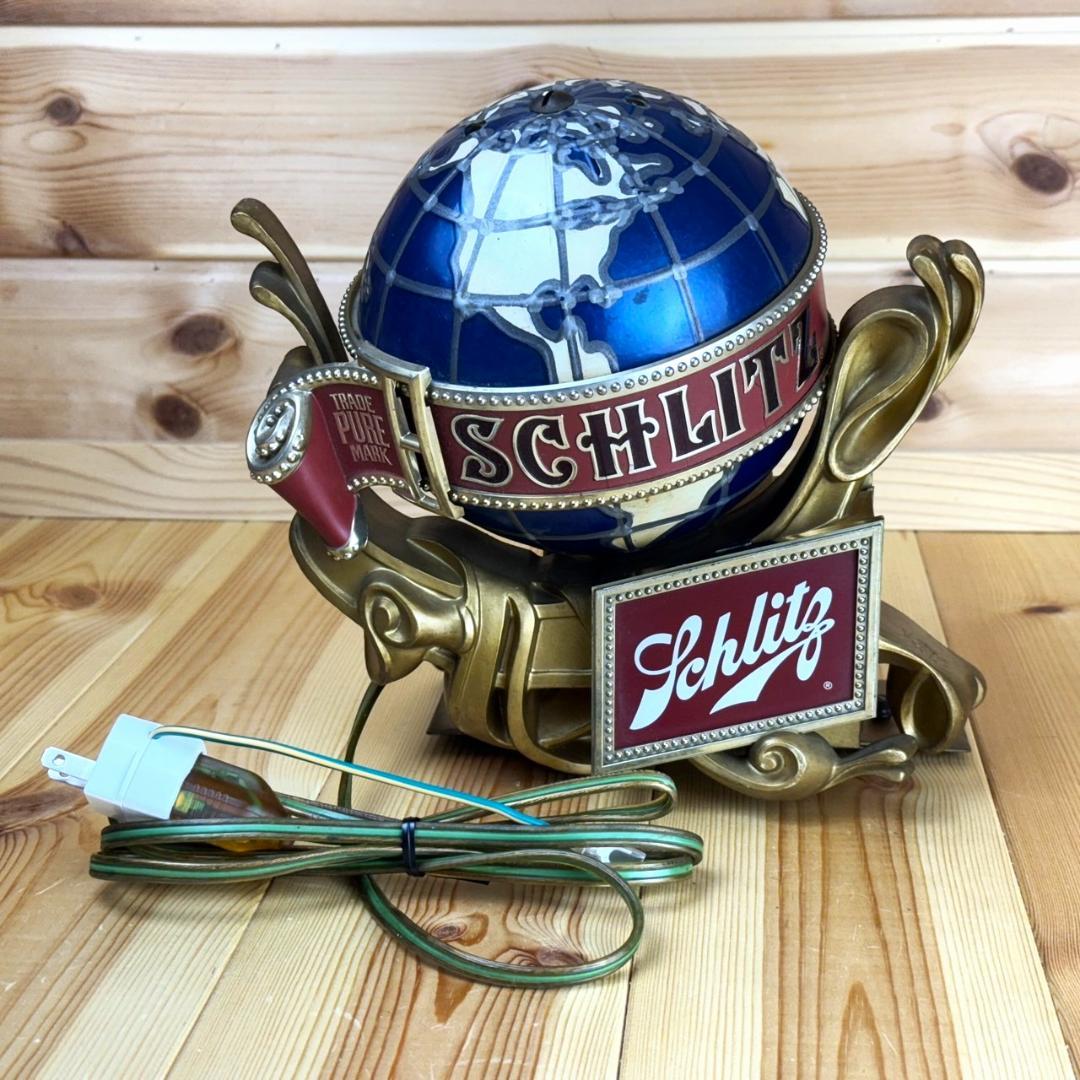 SCHLITZ シュリッツ ライトサイン ライト ビール ビンテージ 地球儀