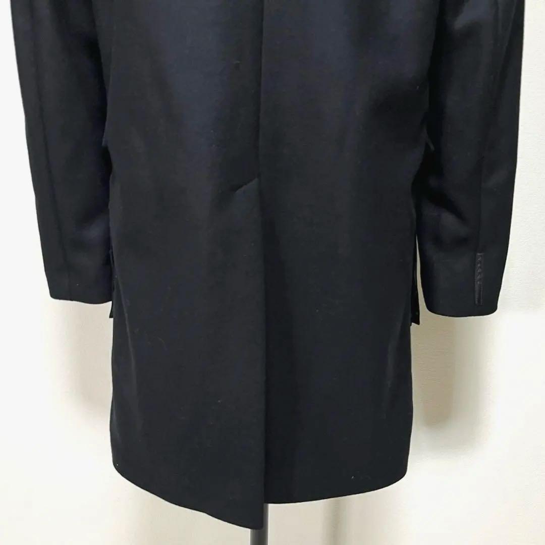 PRADA フーデッドハイブリッドコート 48 ブラックラベル ウール ナイロン