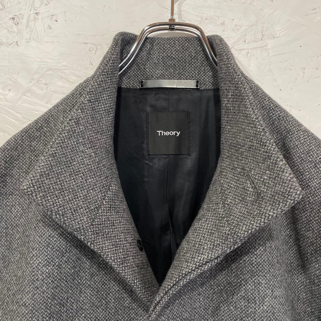 【Theory】ウールステンカラーコート　グレー　M
