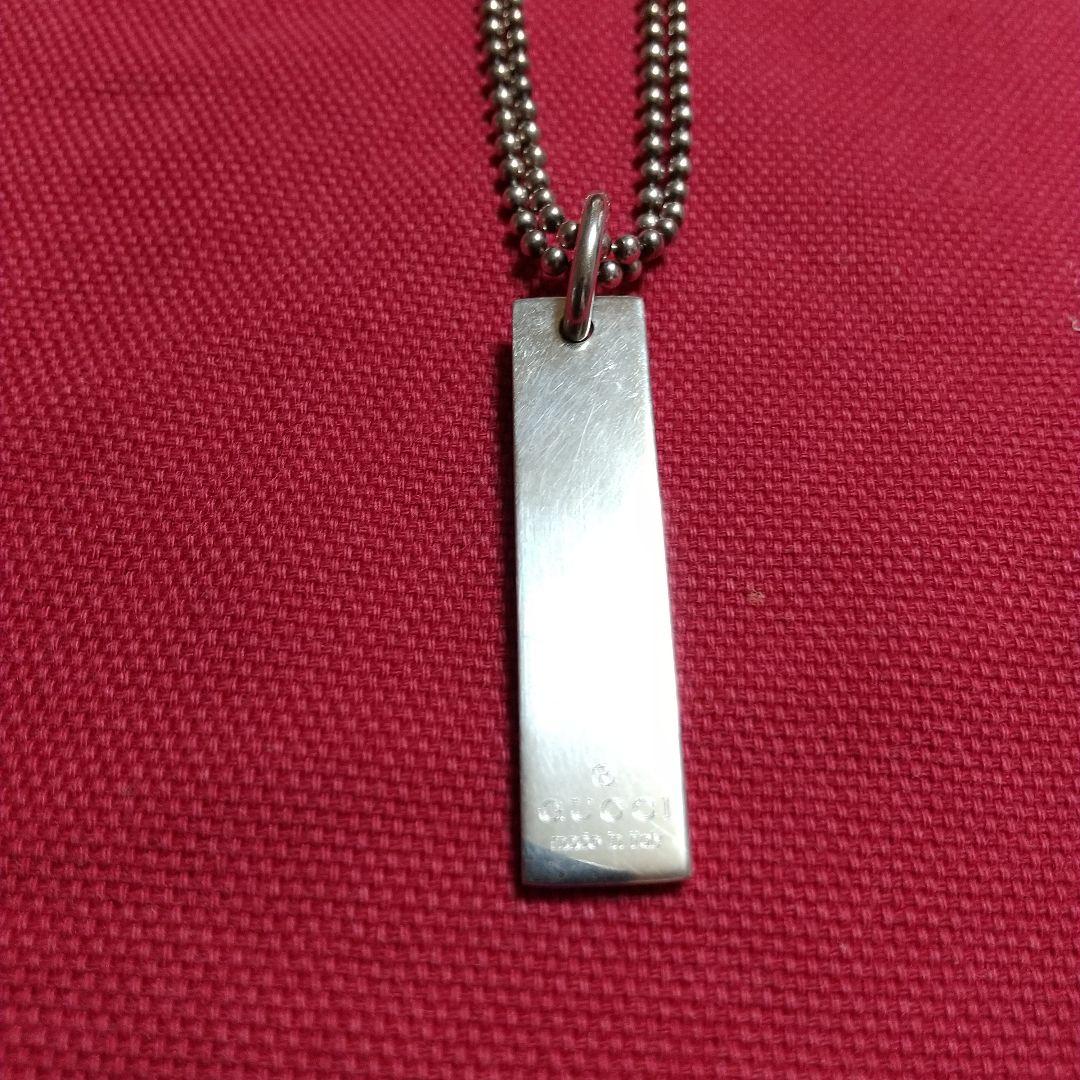 GUCCI 　ロゴバー　ダブルチェーンネックレス　SV925