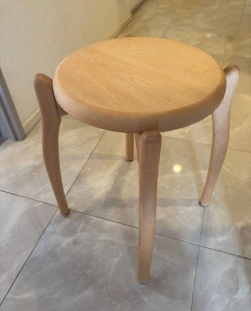 木製スツール 円形座面 ナチュラル　チエア
