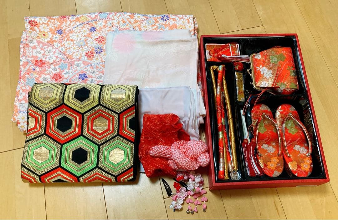 七五三 着物セット 花柄　7歳